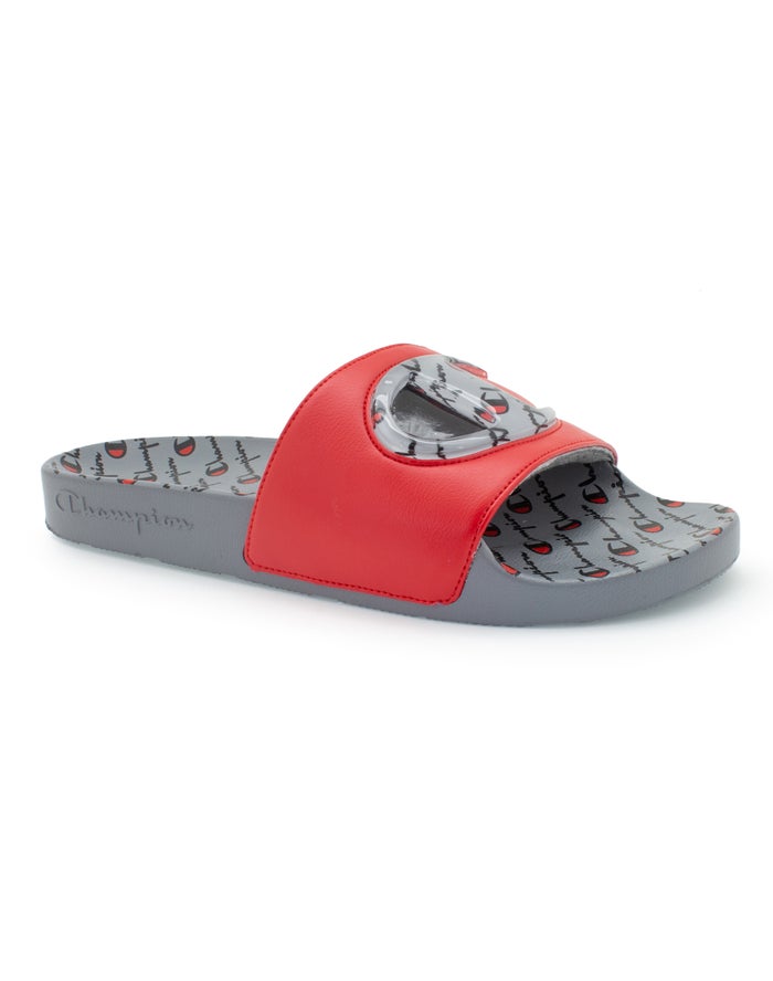 Champion Ipo Jellie Badslippers Heren - Grijs/Rood - Belgie 4965CNWPH